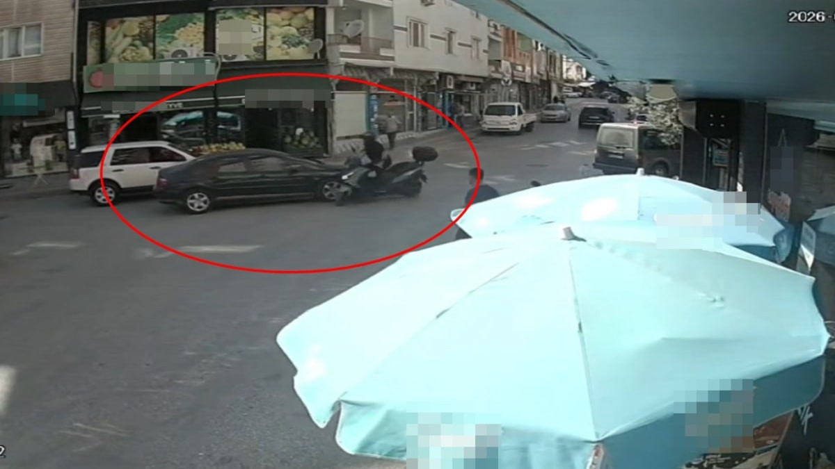 Bursa'da motosikletli şoföre çarpan araba şoförü hasarı denetim edip kaçtı