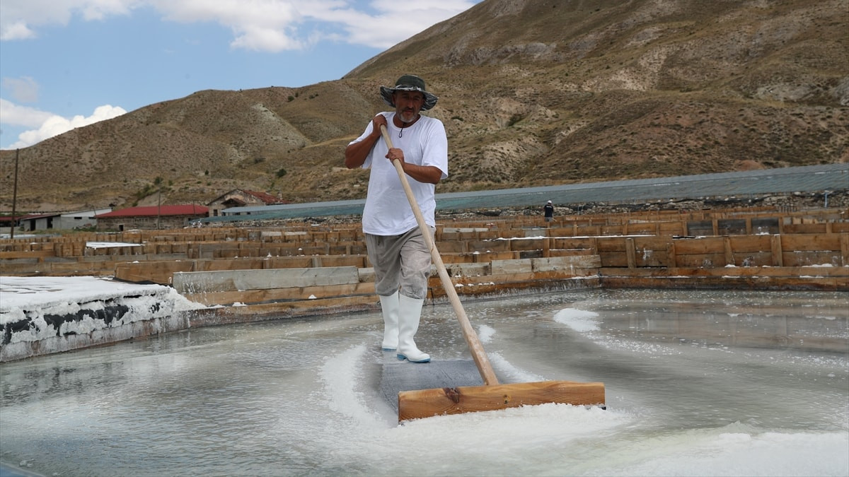 Erzincan'ın Kemah ilçesindeki asırlık tuz klâsik yollarla sofralara ulaşıyor
