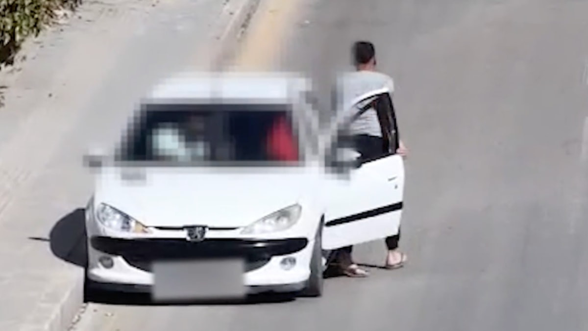 Kırıkkale'de kontrolü görünce yer değiştirdi, drone saniye saniye kaydetti