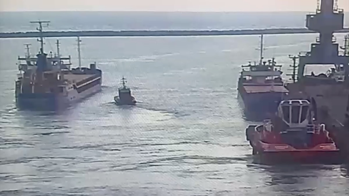 Silivri açıklarında batan geminin, limandan ayrılış imajlarına ulaşıldı